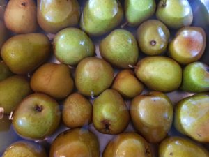 uckerreduzierte Birnenmarmelade frische Birnen waschen, Bio