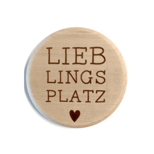 Glasdeckel "LieblingsPlatz" aus Buche